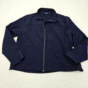Land's End Jacket Size Extra Large 18-20 Blue Softshell Windbreaker Fleece Lined